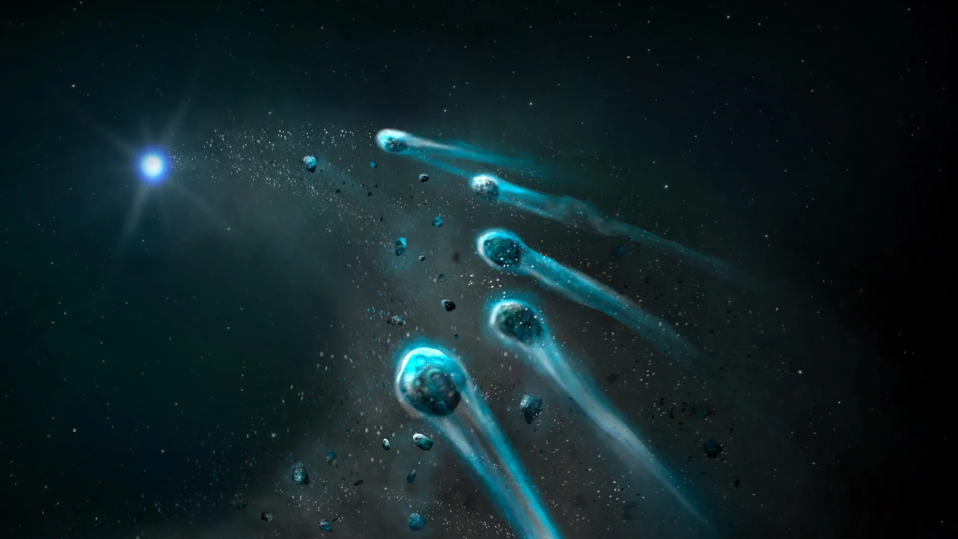 Anã Branca Engolindo um Mundo Congelado Semelhante a Plutão