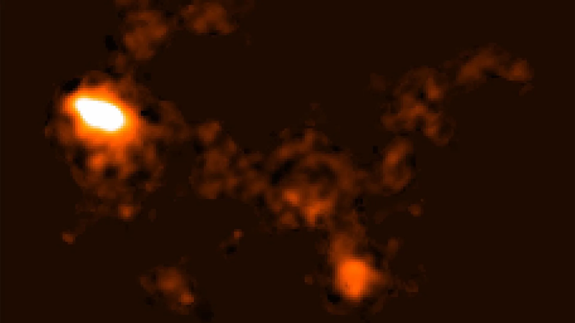 Astrônomos encontram uma imensa ponte de gás unindo duas galáxias