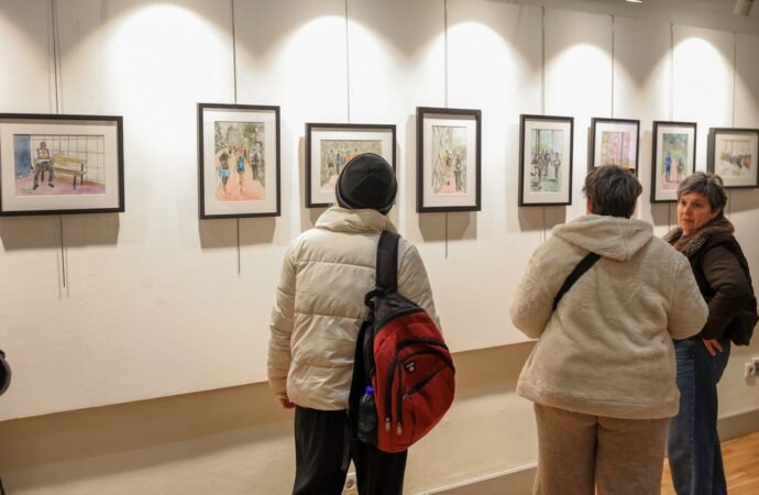 Aquarelas Descobrem Rotas de Santiago em Mostra na Biblioteca