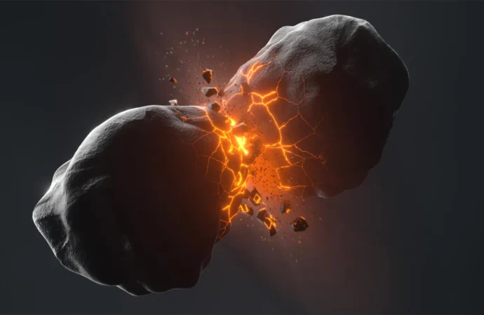 O que parecia um astro era, na verdade, uma enorme colisão espacial.