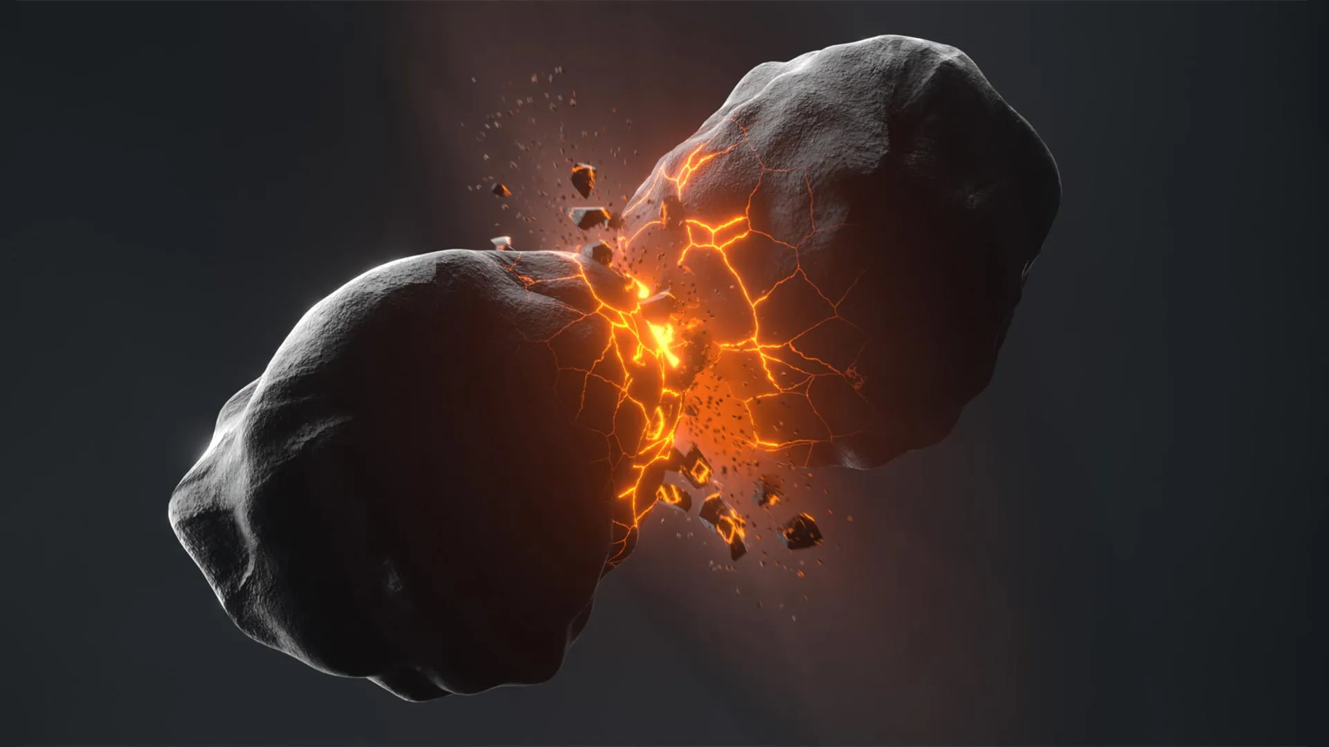 O que parecia um astro era, na verdade, uma enorme colisão espacial.