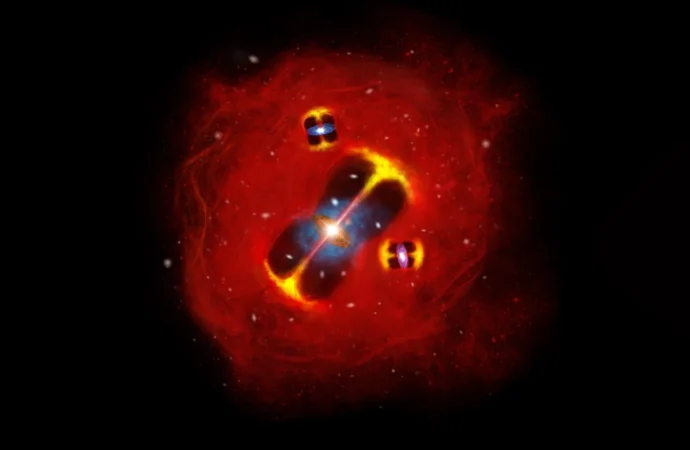 Algo estava injetando imensa energia em um jovem aglomerado de galáxias.