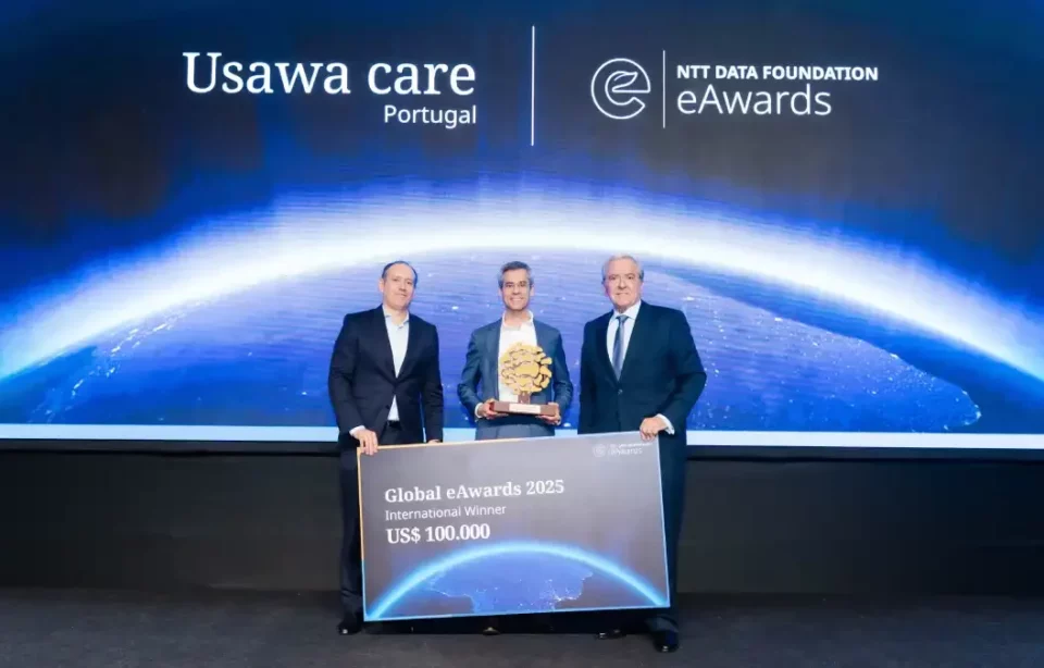 A empresa portuguesa Usawa Care ganha prêmio de 100 mil dólares da NTT Data